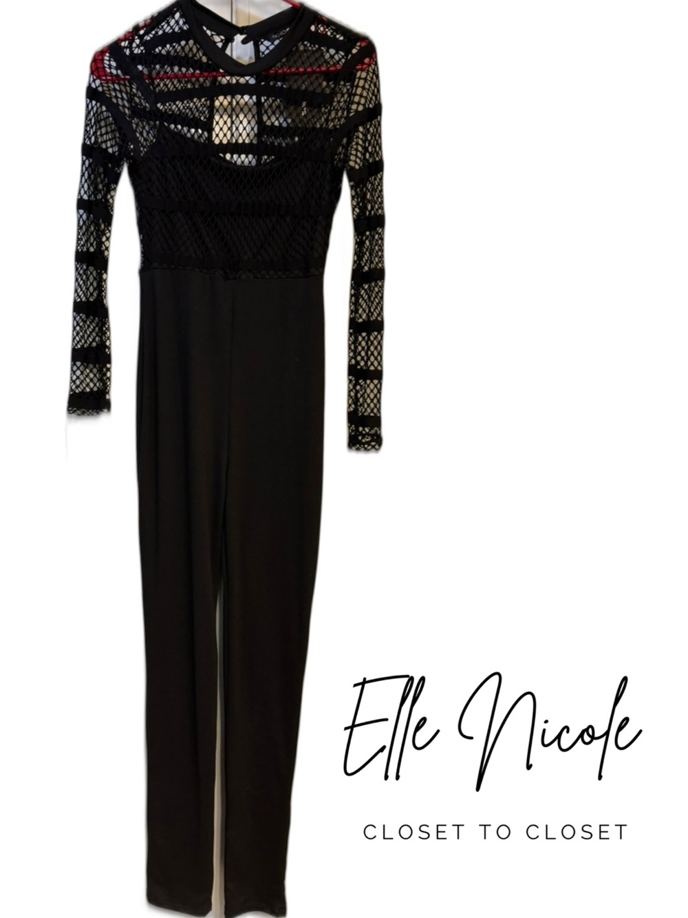 NEW Black Lace-Top Jumpsuit